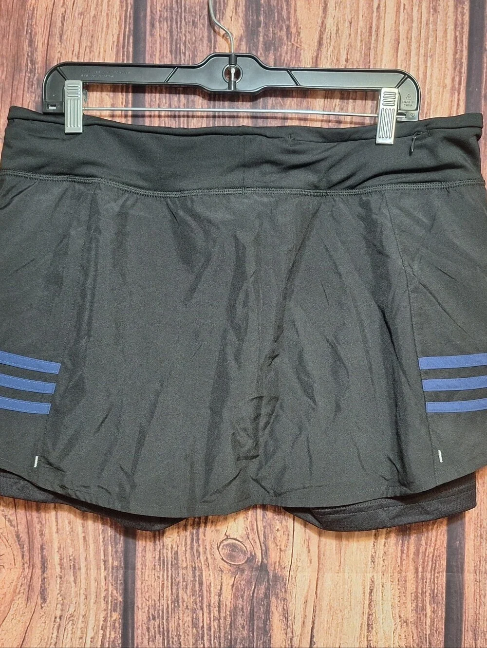 adidas Black Skort with Blue Stripe Accents Womens Size Large NWT